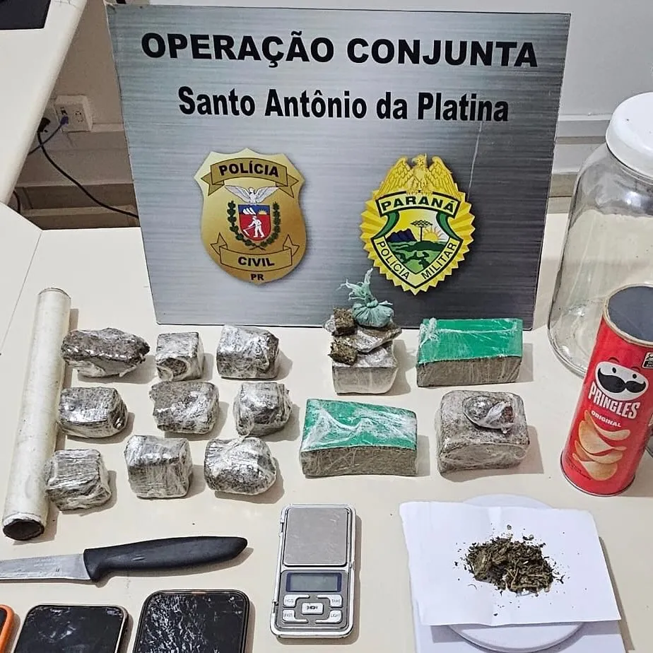 Operação policial prende dois por tráfico de drogas em Santo Antônio da Platina