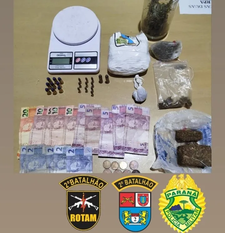 Suspeito de tráfico é preso com drogas e munições em Santo Antônio da Platina