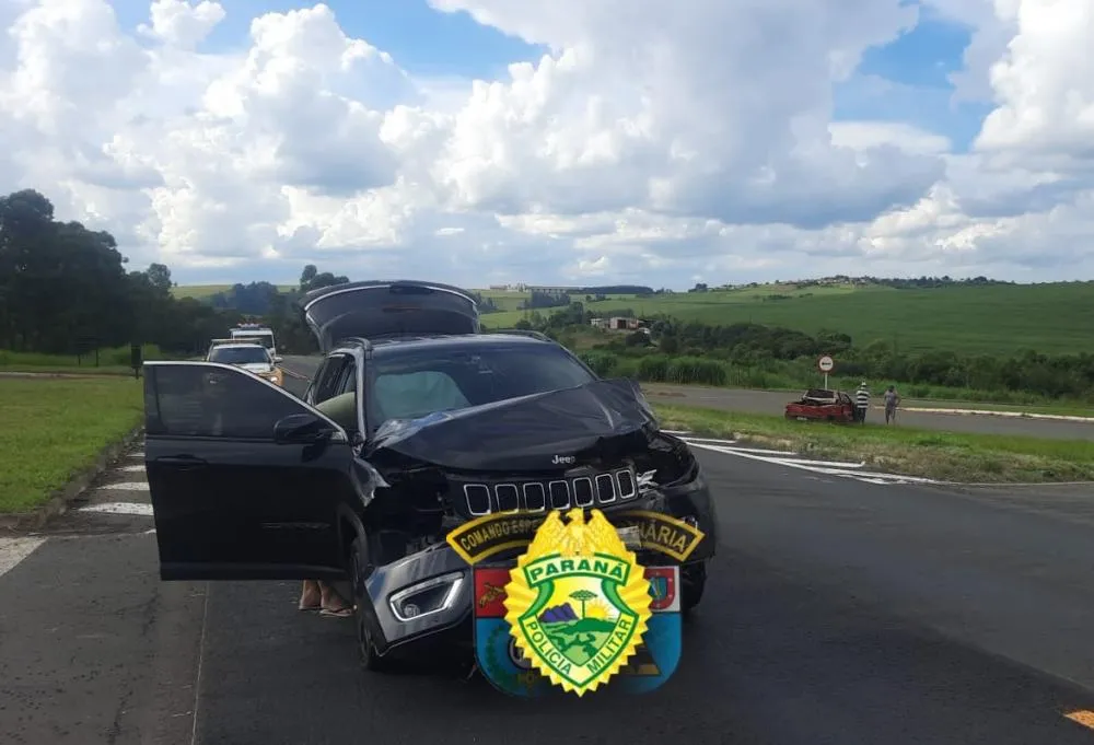 Acidente deixa idoso e criança feridos na PR-092 em Wenceslau Braz