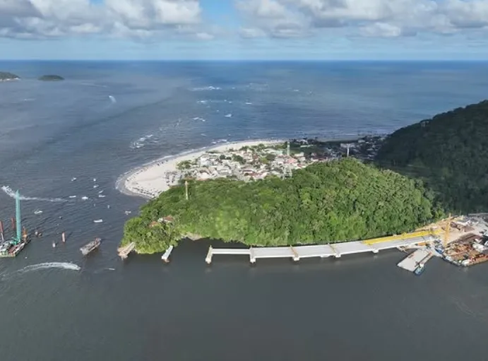 Ratinho Junior publica novas imagens da obra da Ponte de Guaratuba