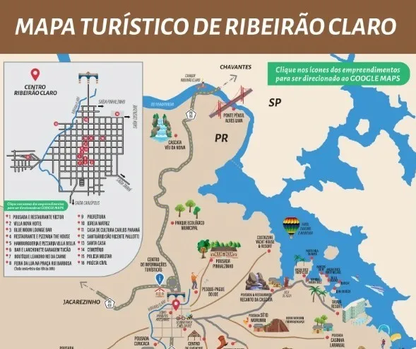 Ribeirão Claro lança mapa digital com atrações turísticas da cidade