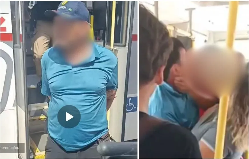 Homem apanha e acaba preso após gravar adolescente dentro de ônibus na região