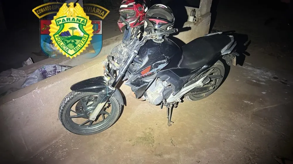 Acidente com moto deixa dois feridos em Tomazina