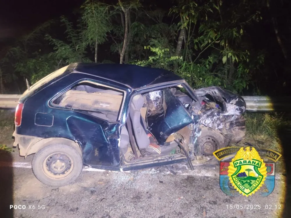 Colisão frontal entre dois carros mata motorista no Norte Pioneiro