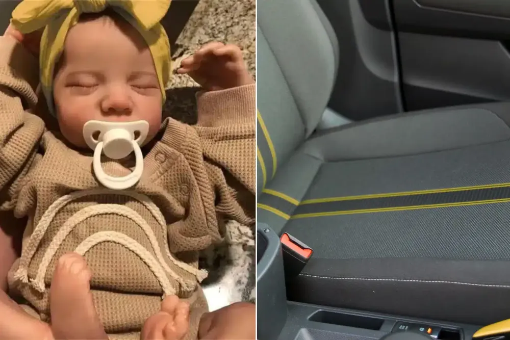 Homem leva multa de trânsito após transportar bebê reborn no banco da frente