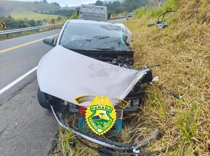 Acidente deixa motorista de Tomazina ferido em Pinhalão
