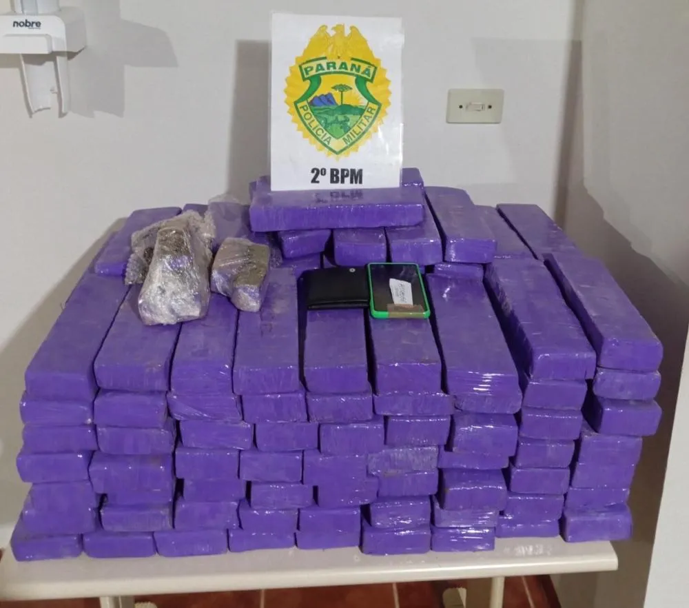 Perseguição termina com 100 kg de maconha apreendida no Norte Pioneiro