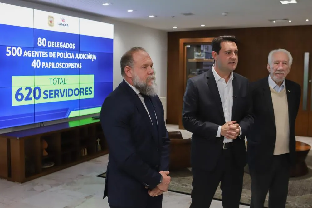 Ratinho Junior anuncia contratação de 620 policiais para reforçar o quadro da Polícia Civil