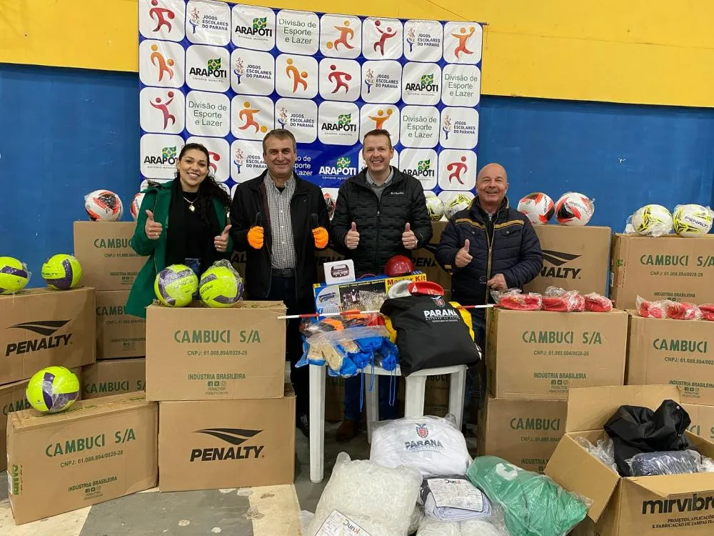 Arapoti é contemplada novos kits esportivos após conquistar o Selo Ouro no Esporte