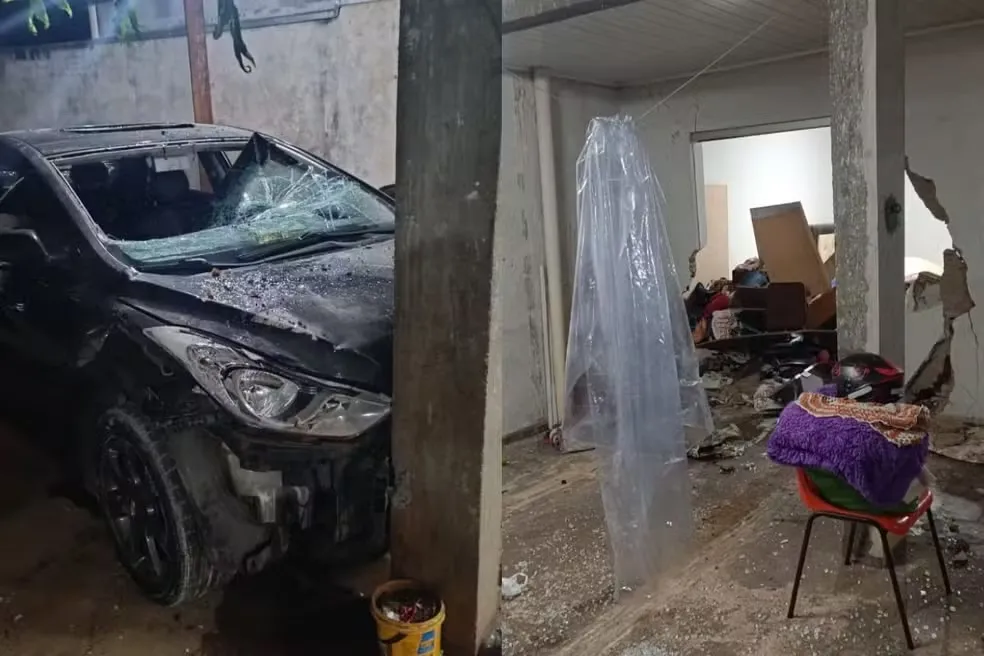 Homem joga carro contra a própria casa após esposa não querer relações sexuais com ele