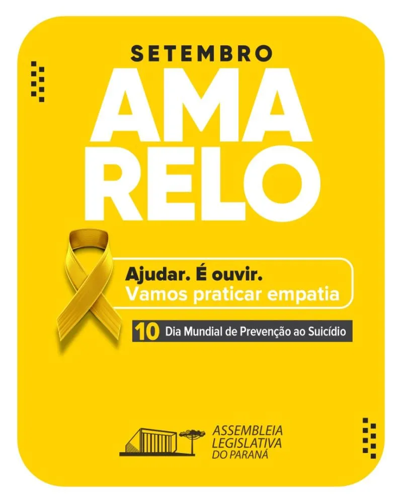 Suicídios aumentam no Paraná e Assembleia Legislativa reforça importância do Setembro Amarelo