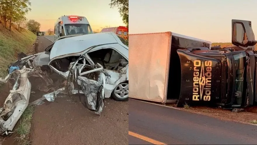 Caminhão de Rio Negro & Solimões se envolve em grave acidente em Bandeirantes