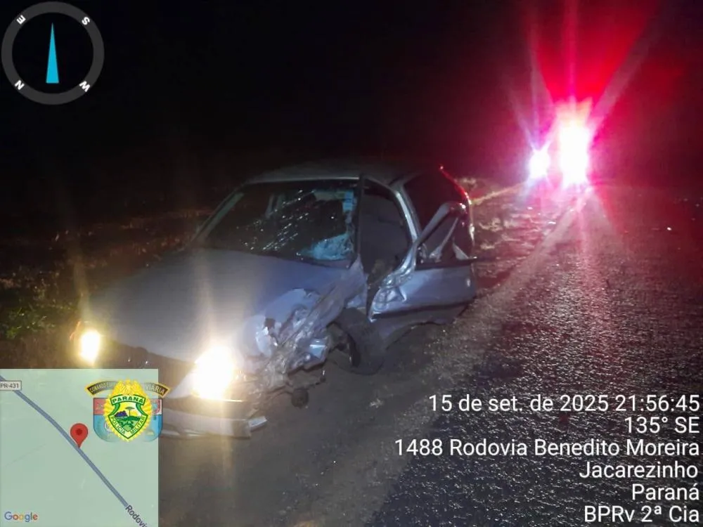 Idoso e mais três ficam feridos em grave acidente no Norte Pioneiro