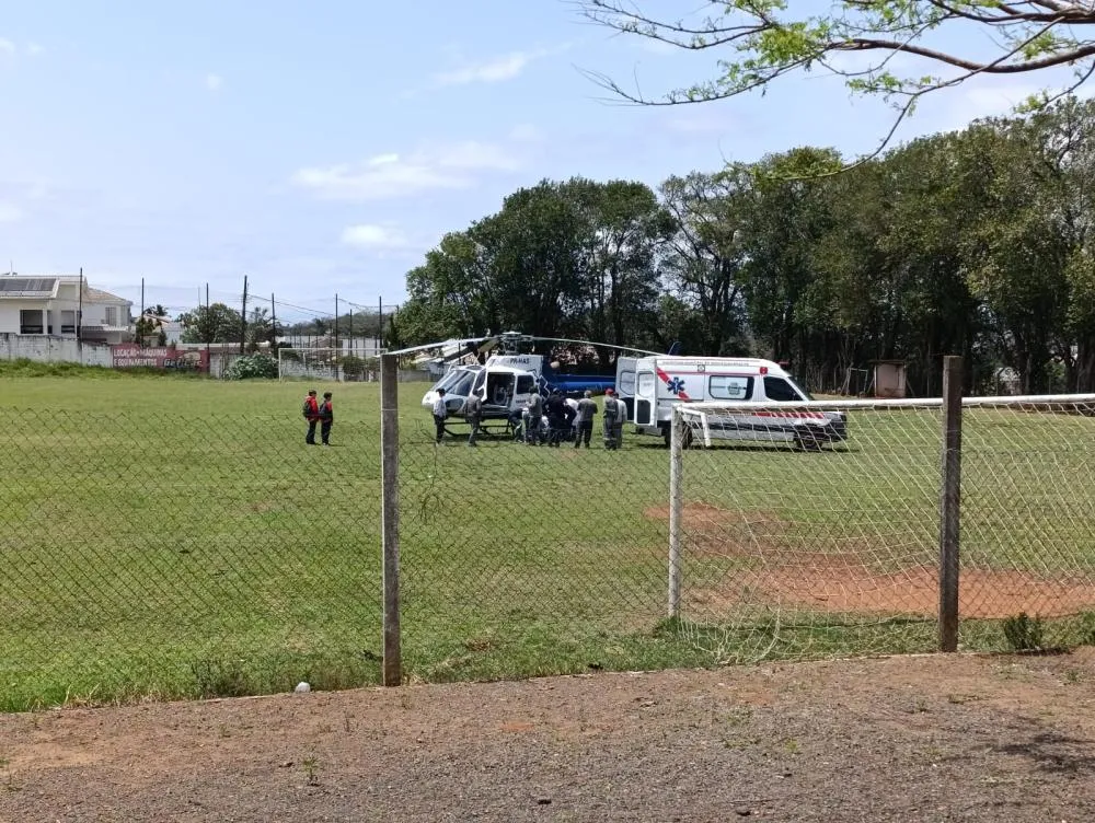 Idoso é transferido de helicóptero para Londrina após sofrer um AVC em Wenceslau Braz