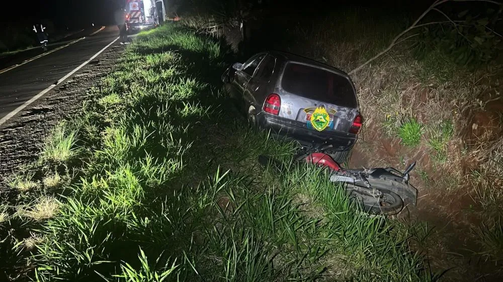 Acidente entre carro e moto deixa dois mortos no Norte Pioneiro