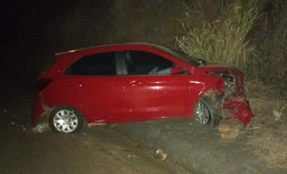 Vaca na pista causa acidente com dois feridos