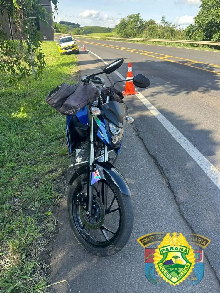 Queda de moto deixa motociclista ferido na PR092