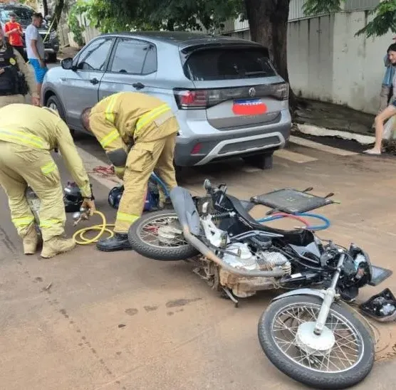 Acidente deixa motociclista ferido em Santo Antônio da Platina