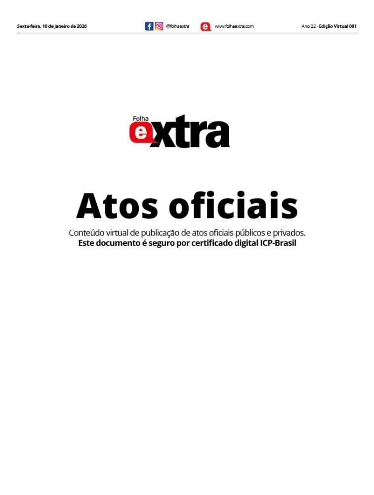 Sexta-feira, 16 de janeiro de 2026