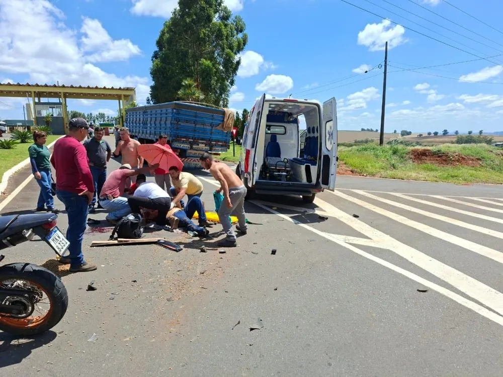 Acidente nesta segunda-feira deixa homem com ferimentos graves em Wenceslau Braz