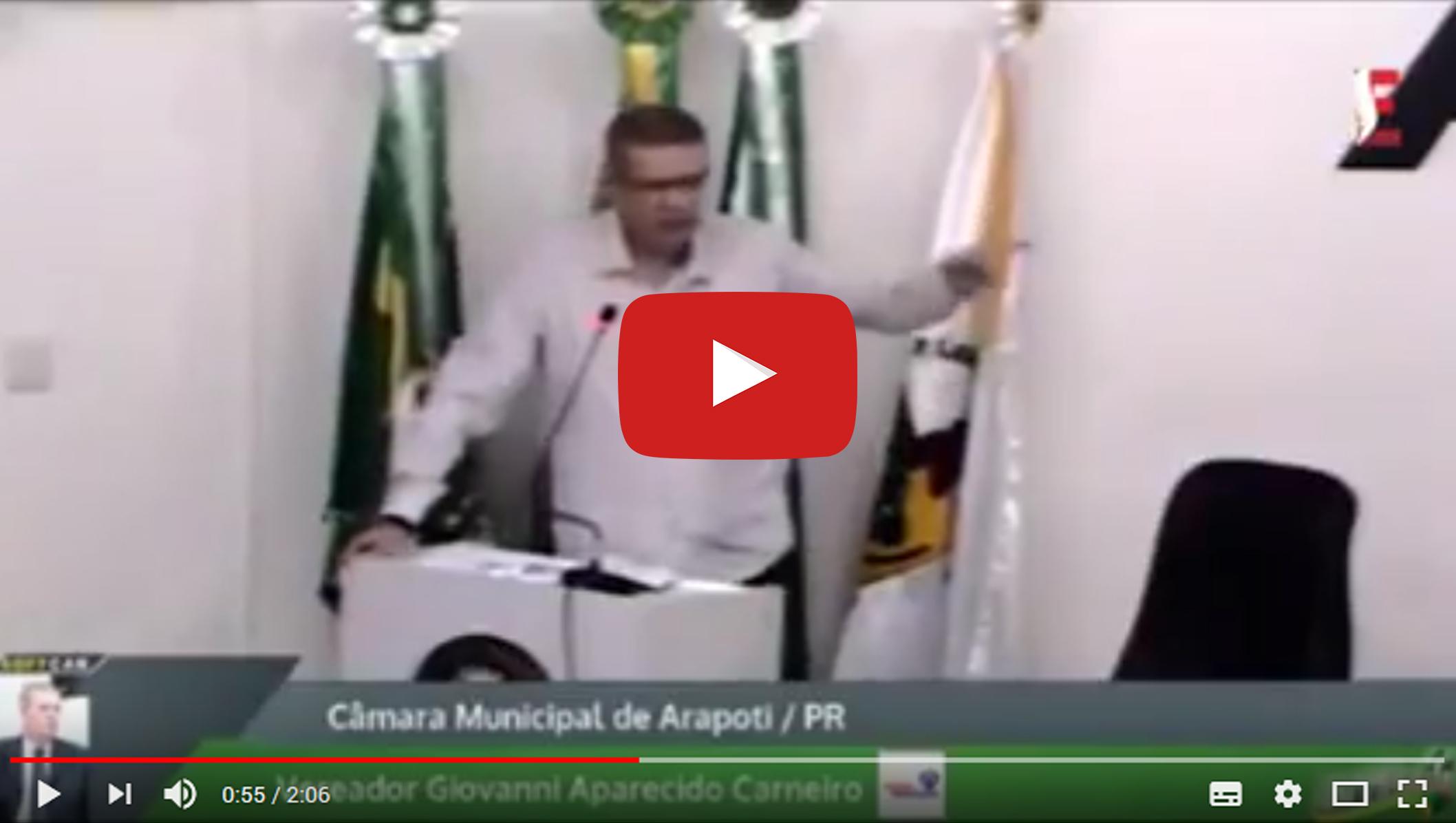 Vereador denunciado pelo MP de Arapoti é o mesmo que criticou vídeo exibido na Globo