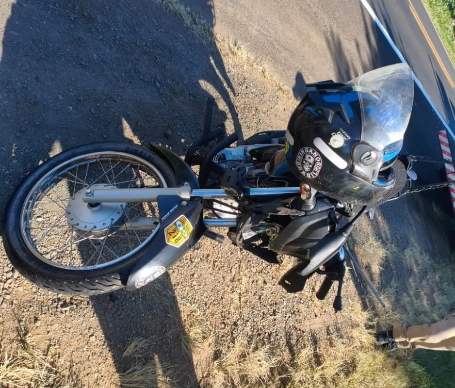 Acidente com moto com placa de Wenceslau Braz deixa homem ferido na PR092