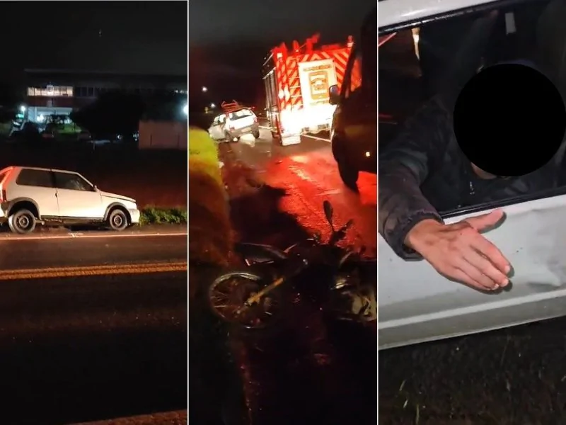 Bêbado ao volante: motorista é preso após destruir moto em colisão frontal na PR-151
